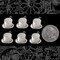 Antiqued Silver Plated Brass Top Hat Charms - Set of Six - S-C143